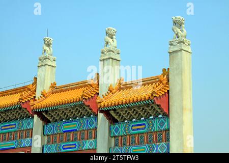 dieu bête rugit vers le ciel dans les tombes royales orientales de la dynastie Qing, gros plan de la photo Banque D'Images