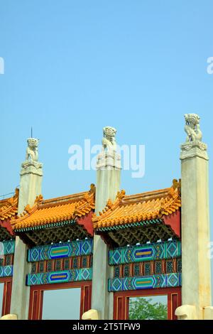 dieu bête rugit vers le ciel dans les tombes royales orientales de la dynastie Qing, gros plan de la photo Banque D'Images