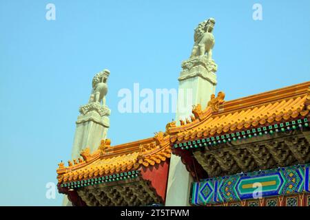 dieu bête rugit vers le ciel dans les tombes royales orientales de la dynastie Qing, gros plan de la photo Banque D'Images