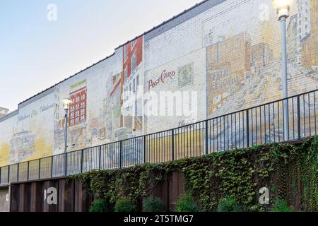 Oklahoma City, USA - 25 octobre 2023 : Bricktown Street art, peinture sur mur de bâtiment. Banque D'Images