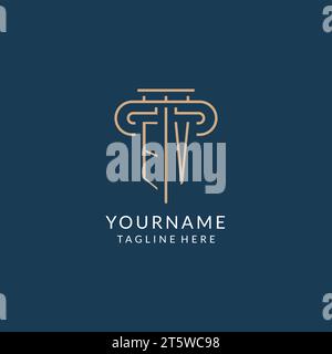 Logo de pilier EV lettre initiale, logo de cabinet d'avocats conception graphique vecteur d'inspiration Illustration de Vecteur