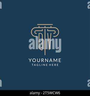 Lettre initiale DV logo pilier, logo de cabinet d'avocats conception graphique vecteur d'inspiration Illustration de Vecteur