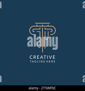 Lettre initiale JK logo pilier, logo de cabinet d'avocats conception graphique vecteur d'inspiration Illustration de Vecteur
