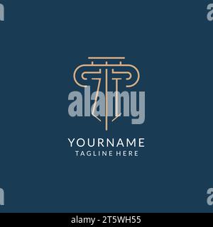 Lettre initiale logo de pilier ZI, logo de cabinet d'avocats conception graphique vecteur d'inspiration Illustration de Vecteur