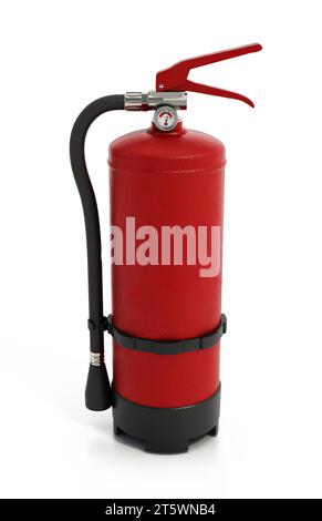 Extincteur isolé sur fond blanc. Illustration tridimensionnelle. Banque D'Images