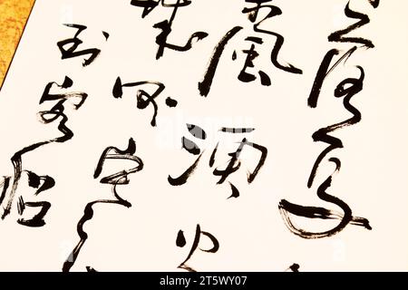 Œuvres de calligraphie chinoise Banque D'Images