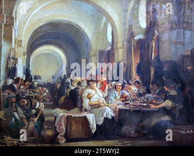 Las Cigarerras / Cigar Makers 91915) de Gonzalo Bilbao Martínez (1860 – 1938) peintre costumbrista espagnol. Banque D'Images