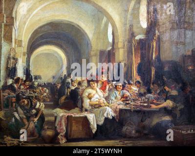 Las Cigarerras / Cigar Makers 91915) de Gonzalo Bilbao Martínez (1860 – 1938) peintre costumbrista espagnol. Banque D'Images