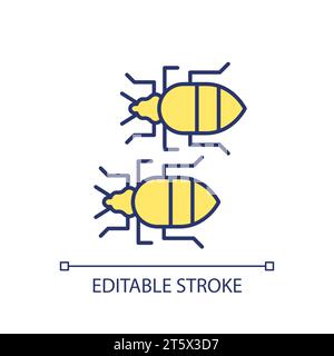 2D signes de ligne mince simple de l'icône d'infestation de punaises de lit Illustration de Vecteur