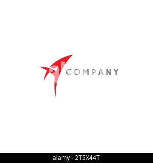 Logo lettre A avec couleur rouge Illustration de Vecteur