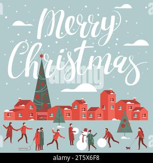 Joyeux Noël carte de souhaits Illustration de Vecteur