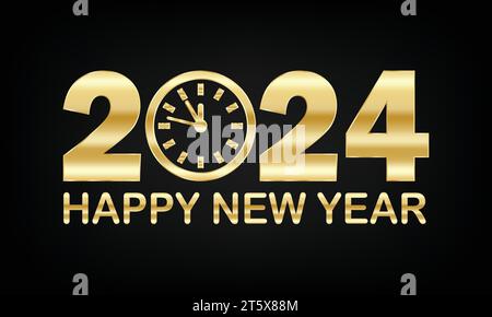 2024 bonne année, fond d'écran design de fond d'écran. Joyeux Noël et bonne année 2024 carte de voeux. Illustration vectorielle EPS10 Illustration de Vecteur