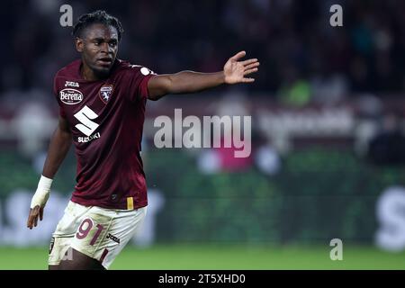 Torino, Italie. 06 novembre 2023. Duvan Zapata de Torino FC gestes pendant le match de Serie A entre Torino FC et nous Sassuolo au Stadio Olimpico le 6 2023 novembre à Turin, Italie . Crédit : Marco Canoniero/Alamy Live News Banque D'Images