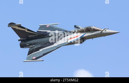 Un chasseur multirôle bimoteur Dassault Rafale conçu et construit par les Français. Introduit pour la première fois en 2001, et actuellement utilisé par l'armée de l'air française, Na Banque D'Images