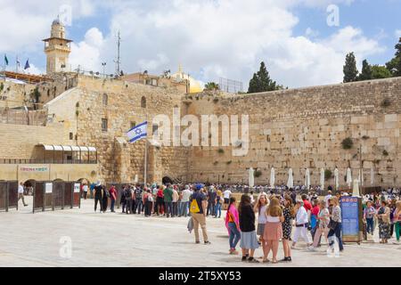 Le mur occidental, alias le Kotel ou Kosel, le mur des lamentations, ou le mur de Buraq, le mont du Temple, la vieille ville de Jérusalem, Israël. Banque D'Images