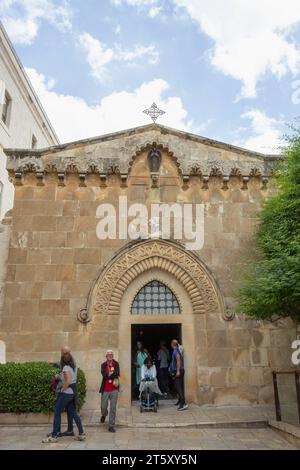 Vieille ville de Jérusalem, Israël. Entrée de l'église de la flagellation, contenue dans le monastère franciscain Banque D'Images