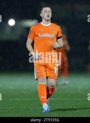 Shayne Lavery de Blackpool. - Bromley v Blackpool, Emirates FA Cup First Round, Hayes Lane Stadium, Bromley, Royaume-Uni - 4 novembre 2023. Usage éditorial uniquement - des restrictions DataCo s'appliquent. Banque D'Images