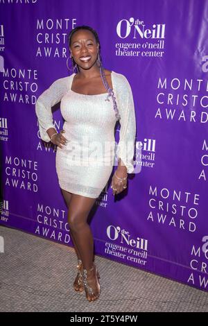 New York, États-Unis. 06 novembre 2023. (NOUVEAU) le Eugene O'Neill Theatre Center accueille le 22e Monte Cristo Award en l'honneur de Lynn Nottage. 6 novembre 2023, New York, New York, États-Unis : BRE Jackson assiste au Eugene O'Neill Theatre Center pour le 22e Monte Cristo Award en l'honneur de Lynn Nottage à capitale le 06 novembre 2023 à New York. (Photo par M10s/TheNews2/NurPhoto) crédit : NurPhoto SRL/Alamy Live News Banque D'Images