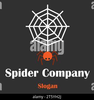 Un logo d'entreprise qui contient araignée et toile d'araignée, illustration de logo, un concept de logo d'entreprise, adapté aux médias sociaux et à l'impression de t-shirt Banque D'Images