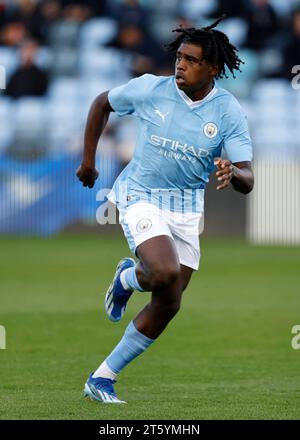 Jaden Heskey de Manchester City lors du match du groupe G de l'UEFA Youth League au Manchester City Academy Stadium, Manchester. Date de la photo : mardi 7 novembre 2023. Banque D'Images