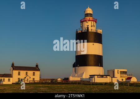 Coucher de soleil à Hook Head, comté de Wexford, Irlande, Europe Banque D'Images