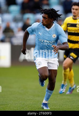 Jaden Heskey de Manchester City lors du match du groupe G de l'UEFA Youth League au Manchester City Academy Stadium, Manchester. Date de la photo : mardi 7 novembre 2023. Banque D'Images