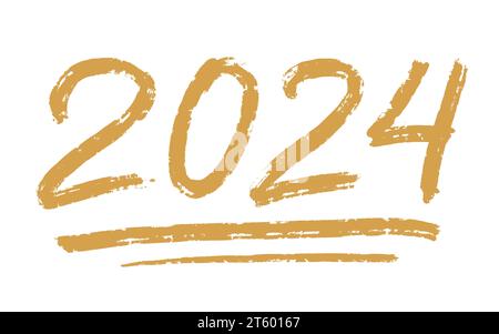 Bonne année 2024 bannière, affiche, carte de voeux Illustration de Vecteur