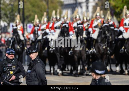 Londres, Royaume-Uni. 7 novembre 2023. Le roi Charles III prononce son premier discours du roi à l'ouverture d'État du Parlement. Crédit : Phil Robinson/Alamy Live News Banque D'Images