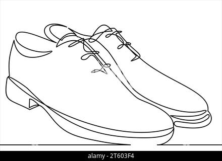 Icône de la chaussure pour homme. Illustration de l'icône de vecteur de chaussure pour hommes pour n'importe quelle conception Web.Continuous un dessin de ligne Illustration de Vecteur