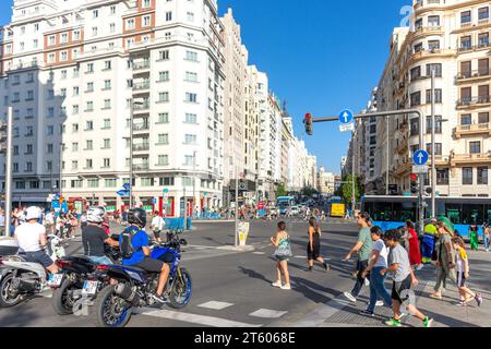 Calle Gran Vila de Plaza de España, Centro, Madrid, Royaume d'Espagne Banque D'Images