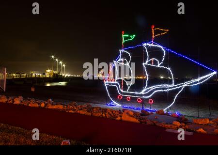 Lumières de Noël Moody Garden sur Galveston Island, Texas. Banque D'Images