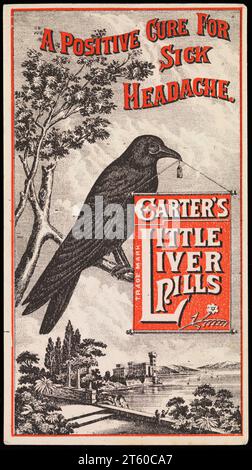 Une carte annonçant les petites pilules de foie de carter. New York. Début des années 1900 Banque D'Images