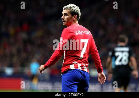 Antoine Griezmann de l'Atletico Madrid lors du match du groupe E de l'UEFA Champions League à l'Estadio Metropolitano de Madrid. Date de la photo : mardi 7 novembre 2023. Banque D'Images