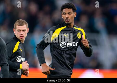 DORTMUND, ALLEMAGNE - NOVEMBRE 7 : Sébastien Haller du Borussia Dortmund avant le match de l'UEFA Champions League Group F entre le Borussia Dortmund et le Newcastle United FC au signal Iduna Park le 7 novembre 2023 à Dortmund, Allemagne (photo de Joris Verwijst/Orange Pictures) Banque D'Images