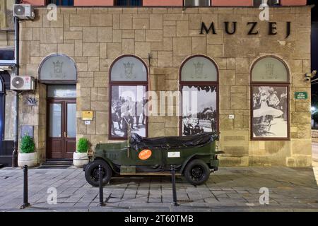 Le Mémorial de l'archiduc Ferdinand à l'endroit exact où il a été assassiné le 28 juin 1914 à Sarajevo, en Bosnie-Herzégovine Banque D'Images