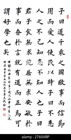 Calligraphie traditionnelle chinoise, gros plan de la photo Banque D'Images