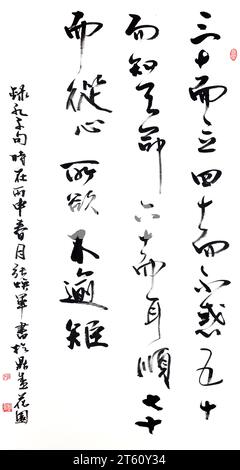 Calligraphie traditionnelle chinoise, gros plan de la photo Banque D'Images