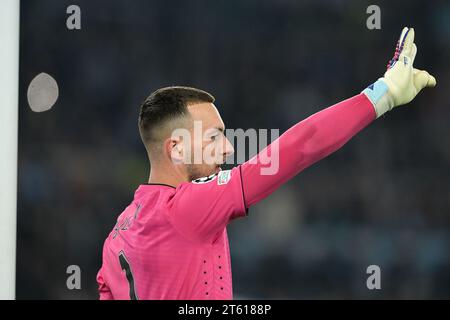 Stadio Olimpico, Rome, Italie. 7 novembre 2023. Ligue des champions, football en phase de groupes ; Lazio contre Feyenoord ; Justin Bijlow de Feyenoord Credit : action plus Sports/Alamy Live News Banque D'Images