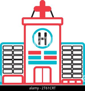 Vecteur d'icône médicale de bâtiment d'hôpital isolé Illustration de Vecteur
