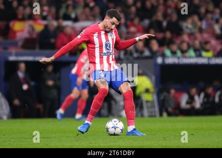 Madrid, Espagne. 08 novembre 2023. Jose Gimenez de l'Atletico Madrid lors du match de l'UEFA Champions League entre l'Atletico Madrid et le Celtic au stade Metropolitano le 7 novembre 2023 à Madrid Espagne (photo Oscar Gonzalez/Sipa USA) (photo Oscar Gonzalez/Sipa USA) crédit : SIPA USA/Alamy Live News Banque D'Images