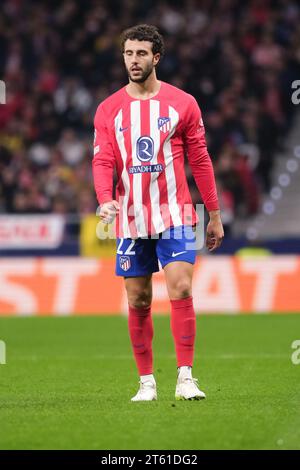 Madrid, Espagne. 08 novembre 2023. Mario Hermoso de l'Atletico Madrid lors du match de l'UEFA Champions League entre l'Atletico Madrid et le Celtic au stade Metropolitano le 7 novembre 2023 à Madrid Espagne (photo Oscar Gonzalez/Sipa USA) (photo Oscar Gonzalez/Sipa USA) crédit : SIPA USA/Alamy Live News Banque D'Images