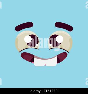 Vecteur isolé d'expression faciale mignon heureux Illustration de Vecteur