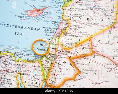 Carte - Close-Up Israël Banque D'Images