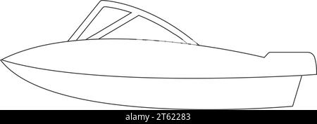 conception d'illustration vectorielle d'icône de bateau à moteur Illustration de Vecteur