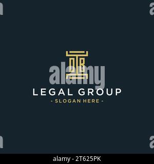 Conception initiale de monogramme de logo OB pour juridique, avocat, avocat et cabinet d'avocats Illustration de Vecteur
