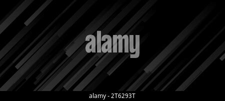 Composition minimale noire avec des formes diagonales géométriques. Fond technique abstrait de concept de vecteur sombre Illustration de Vecteur