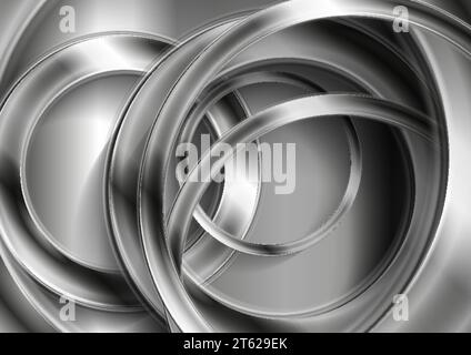 Fond abstrait de technologie avec des cercles gris métalliques. Conception vectorielle géométrique Illustration de Vecteur