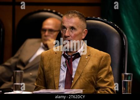 Mexico, Mexique. 07 novembre 2023. 7 novembre 2023, Mexico, Mexique : le chercheur Thierre Maurice Pierre dans son intervention dans la deuxième audience publique Mexico phénomènes anormaux non identifiés à la Chambre des députés à Mexico. Le 7 novembre 2023 à Mexico, Mexique (photo de Luis Barron/Eyepix Group/Sipa USA). Crédit : SIPA USA/Alamy Live News Banque D'Images