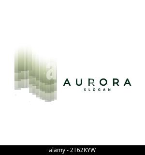 Logo Aurora, vecteur d'onde lumineuse, conception de paysage de nature, icône d'illustration de modèle de marque de produit Illustration de Vecteur