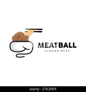 Logo Meatball, vecteur pour la marque Food Stall, icône de conception simple de restauration rapide, illustration de modèle Illustration de Vecteur